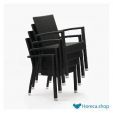 Polyrotan stoelen met armleuning antraciet (4 stuks)