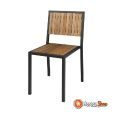 Stalen en acaciahouten stoelen (4 stuks)