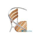 Aluminium en essenhouten stoelen met armleuning (4 stuks)