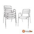 Stapelbare aluminium stoelen (4 stuks)