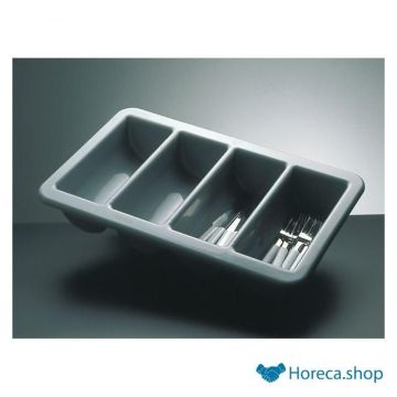 Cutlery tray gray, 1 / 1gn, 4 sorting compartments