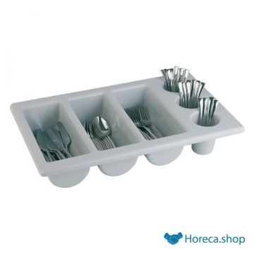 Cutlery tray gray, 1 / 1gn, 6 sorting compartments