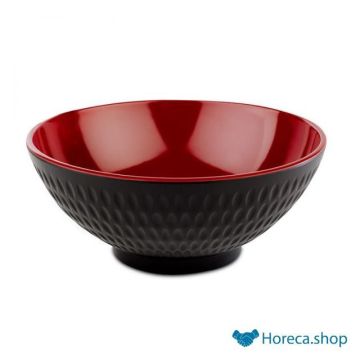 Bowl “asia plus”, Ø16xh7 cm, black / red