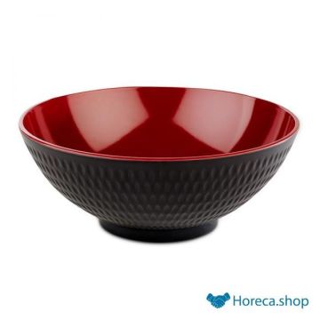 Bowl “asia plus”, Ø24xh9.5 cm, black / red