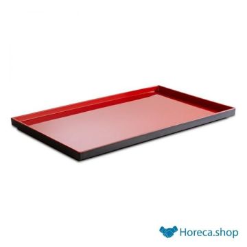 Tray “asia plus”, 1 / 1gn x h3 cm, black / red