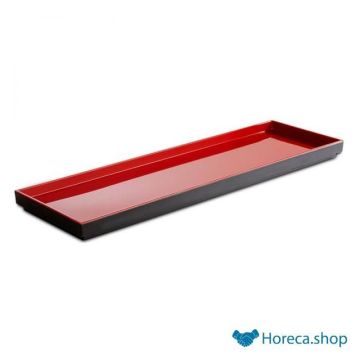 Tray “asia plus”, 2 / 4gn x h3 cm, black / red