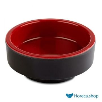 Bento box schaal “asia plus”, Ø7,5 x h3 cm, zwart/rood