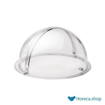 Roll-top lid Ø50 cm, transparent with chromed handle