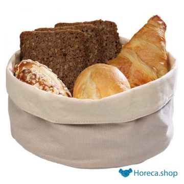 Canvas bread basket, Ø17 x 8 cm, beige