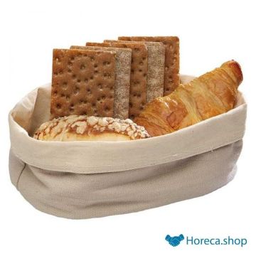Canvas bread basket, 20x15x7 cm, beige