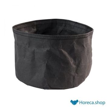 Kraftpapier broodmandje “paperbag”, Ø17 x h11 cm, zwart