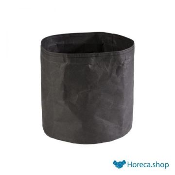Kraftpapier broodmandje “paperbag”, Ø24 x h24 cm, zwart