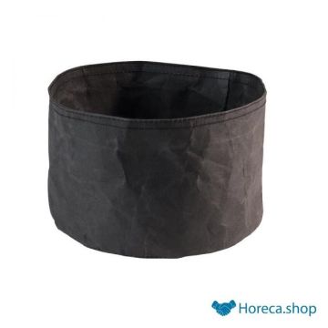 Kraftpapier broodmandje “paperbag”, Ø20 x h13 cm, zwart