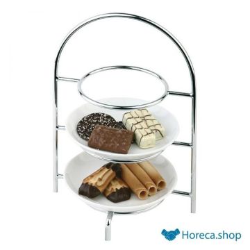 Serving stand for 3 plates max. Ø17 cm, chrome color