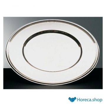 Stainless steel plate with decorative edge, Ø30.5 cm
