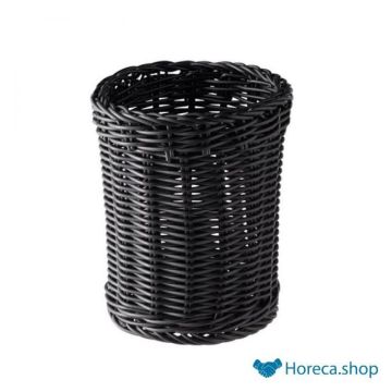 Cutlery basket “economic”, Ø12 x h15 cm, black
