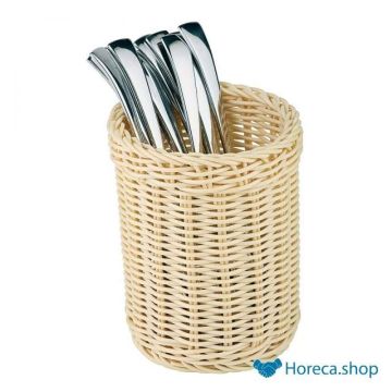 Cutlery basket, Ø12 x h15 cm, beige