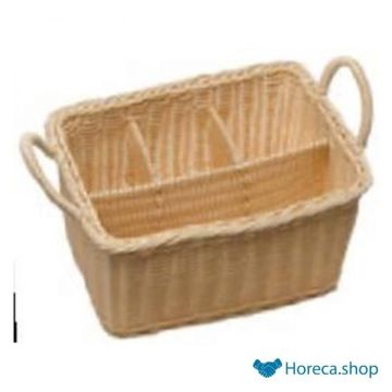 Cutlery basket “economic”, 26x18xh15 cm, beige, 4 compartments