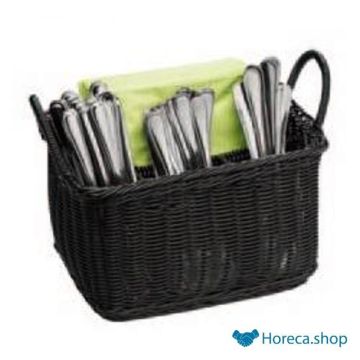 Cutlery basket “economic”, 26x18xh15 cm, black, 4 compartments