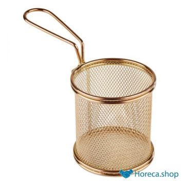Stainless steel chip basket “snack holder”, Ø9 x h8.5 cm, gold color