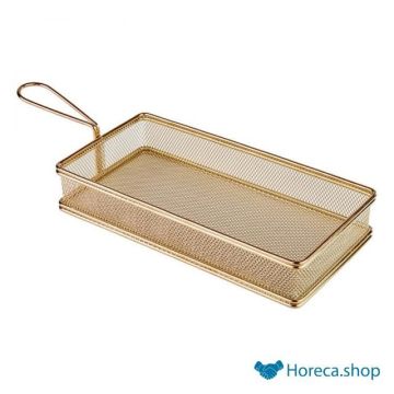Stainless steel chip basket “snack holder”, 26x13xh5 cm, gold color