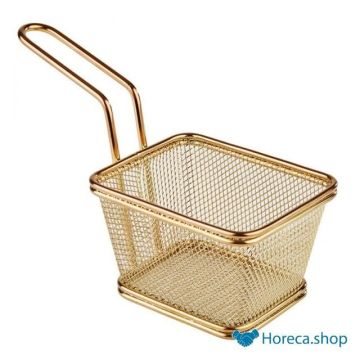 Stainless steel french fries basket “snack holder”, 10 × 8.5xh6.5 cm, gold color