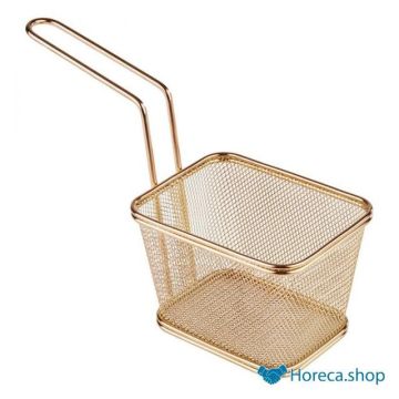Stainless steel chip basket "snack holder", 13 × 10.5 × 9 cm, gold color