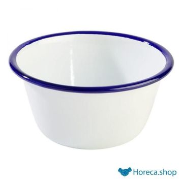 Bowl “enamelware”, Ø13 x h6 cm, white / blue