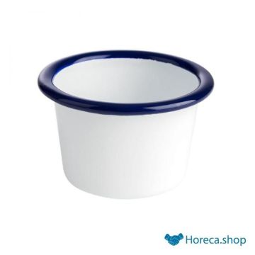 Bowl “enamelware”, Ø7 x h4.5 cm, white / blue