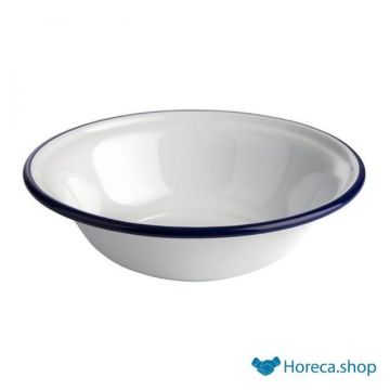 Bowl “enamelware”, Ø16.5 x h4.5 cm, white / blue