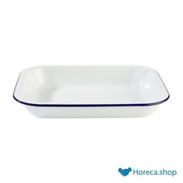 Bowl “enamelware”, 28x23xh4.5 cm, white / blue