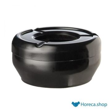 Wind ashtray “casual”, Ø12 x h4.5 cm, black