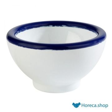 Dish “pure”, Ø5.5xh4 cm, white with blue rim