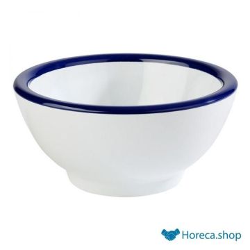 Bowl “pure”, Ø13xh6.5 cm, white with blue rim