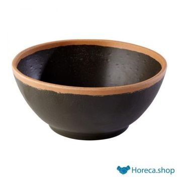 Bowl “crocker”, Ø16xh7 cm, black with beige edge
