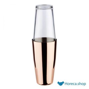 Boston shaker-set, 2-delig, glas á 400 ml & rvs á 700 ml, koperkleur