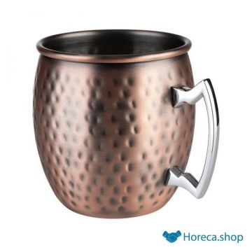 Cup “moscow mule”, Ø9xh9.5 cm, hammered, matt copper