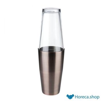 Boston shaker-set, 2-delig, glas á 400 ml & rvs á 700 ml, mat koperkleur