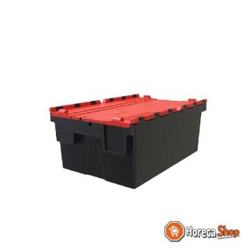 Distribution box - 600x400x250 mm black body colored lid - recycled
