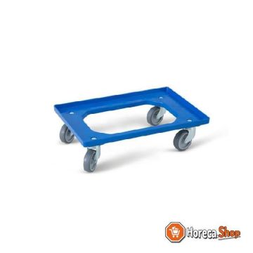Transport chassis 600x400 mm bins 4 rubber swivel wheels galvanized. forks
