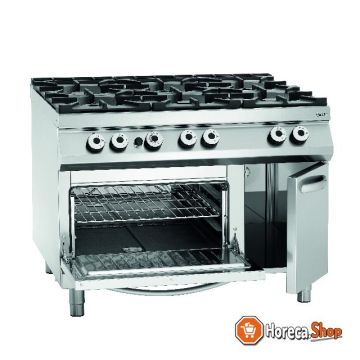 Gas stove, 6 burners, go 2   1gn, ns