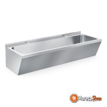 Stainless steel washbasin double 1200x425x165mm