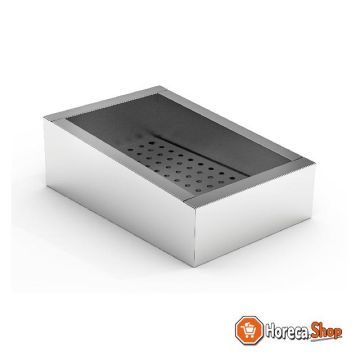 Crushed ice tray 1 1 gn sloped stainless steel aisi 304 drain on the operating side