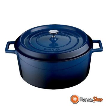 Lava cast iron casserole ø28 blue
