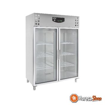 Réfrigérateur en acier inox 2 portes en verre
