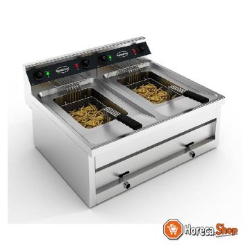Electric counter fryer 2x12l 2x9kw
