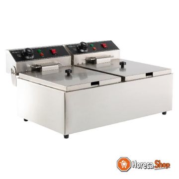 Electric counter fryer 2x6 l