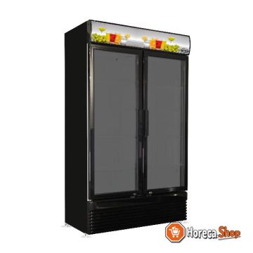 Kühlschrank 2 glastüren bez-780 gd schwarz