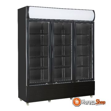 Réfrigérateur 3 portes en verre noir fcu-1200 bl