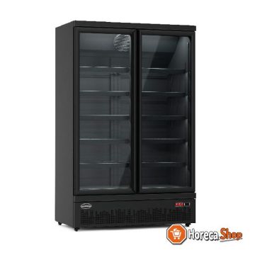 Refrigerator 2 glass doors black jde-1000r bl